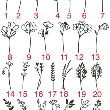 Intra απο ξύλο plywood 3mm-4mm πάχος – Πακέτο Wildflowers, Αρχείο κοπής με λέιζερ Δίασταση  20x20 cm INTRAFABR-92039407 - Image 4