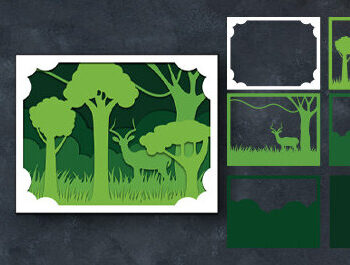 Intra απο ξύλο plywood 3mm-4mm πάχος – Κοπή με λέιζερ Wildlife Shadow Box Δίασταση  20x20 cm INTRAFABR-60649531 - Image 2