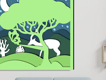 Intra απο ξύλο plywood 3mm-4mm πάχος – Wildlife Shadow Box Διακόσμηση τοίχου με λέιζερ Δίασταση  20x20 cm INTRAFABR-69874569 - Image 2