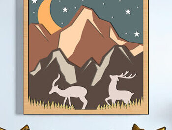 Intra απο ξύλο plywood 3mm-4mm πάχος – Wildlife Shadow Box Διακόσμηση τοίχου με λέιζερ Δίασταση  20x20 cm INTRAFABR-69874576 - Image 1