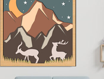 Intra απο ξύλο plywood 3mm-4mm πάχος – Wildlife Shadow Box Διακόσμηση τοίχου με λέιζερ Δίασταση  20x20 cm INTRAFABR-69874576 - Image 2