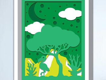 Intra απο ξύλο plywood 3mm-4mm πάχος – Wildlife Shadow Box Διακόσμηση τοίχου με λέιζερ Δίασταση  20x20 cm INTRAFABR-70854868 - Image 1