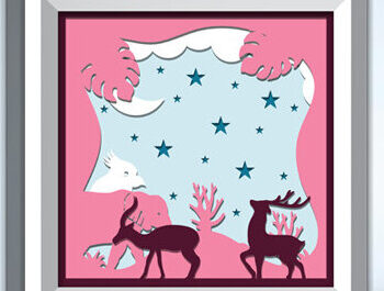 Intra απο ξύλο plywood 3mm-4mm πάχος – Wildlife Shadow Box Διακόσμηση τοίχου με λέιζερ Δίασταση  20x20 cm INTRAFABR-69874540 - Image 1