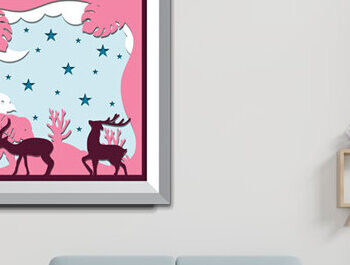 Intra απο ξύλο plywood 3mm-4mm πάχος – Wildlife Shadow Box Διακόσμηση τοίχου με λέιζερ Δίασταση  20x20 cm INTRAFABR-69874540 - Image 2