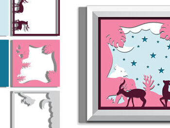 Intra απο ξύλο plywood 3mm-4mm πάχος – Wildlife Shadow Box Διακόσμηση τοίχου με λέιζερ Δίασταση  20x20 cm INTRAFABR-69874540 - Image 3