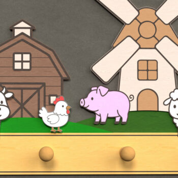 Intra απο ξύλο plywood 3mm-4mm πάχος – Windmill Farm Wall Hook Δίασταση  20x20 cm INTRAFABR-124820832 - Image 1