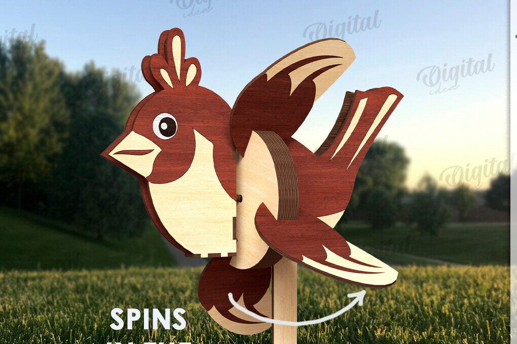 Intra απο ξύλο plywood 3mm-4mm πάχος – Windmill Garden Decor Cut Laser Δίασταση  20x20 cm INTRAFABR-123089770