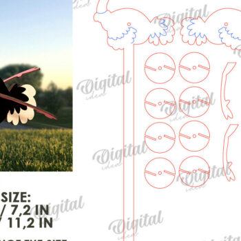 Intra απο ξύλο plywood 3mm-4mm πάχος – Windmill Garden Decor Cut Laser Δίασταση  20x20 cm INTRAFABR-123089813 - Image 2