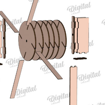 Intra απο ξύλο plywood 3mm-4mm πάχος – Windmill Garden Decor Cut Laser Δίασταση  20x20 cm INTRAFABR-123089609 - Image 3