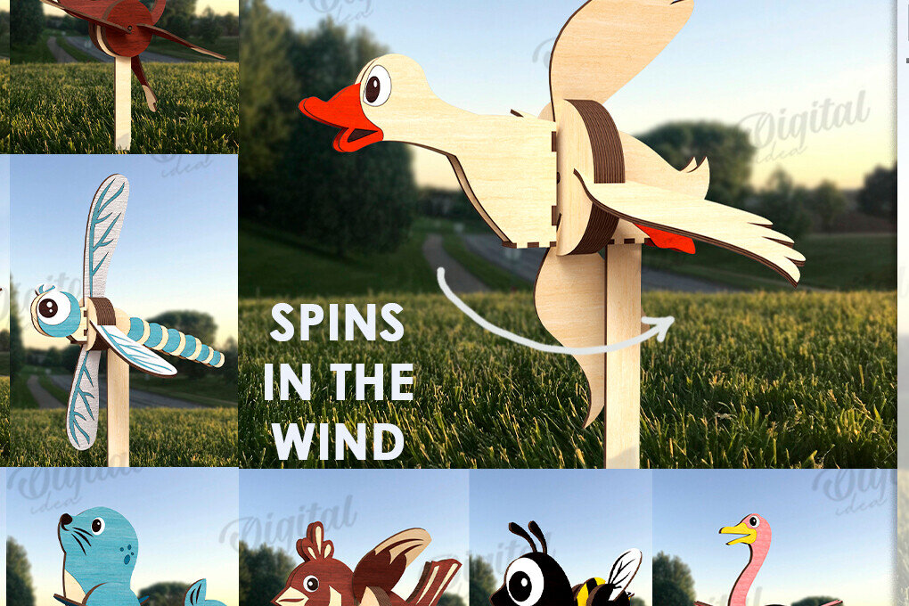 Intra απο ξύλο plywood 3mm-4mm πάχος – Windmill Garden Decors Bundle Cut Laser Δίασταση  20x20 cm INTRAFABR-122879081