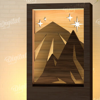 Intra απο ξύλο plywood 3mm-4mm πάχος –  κοπής με λέιζερ Led νυχτερινού παραθύρου Δίασταση  20x20 cm INTRAFABR-107961035 - Image 1