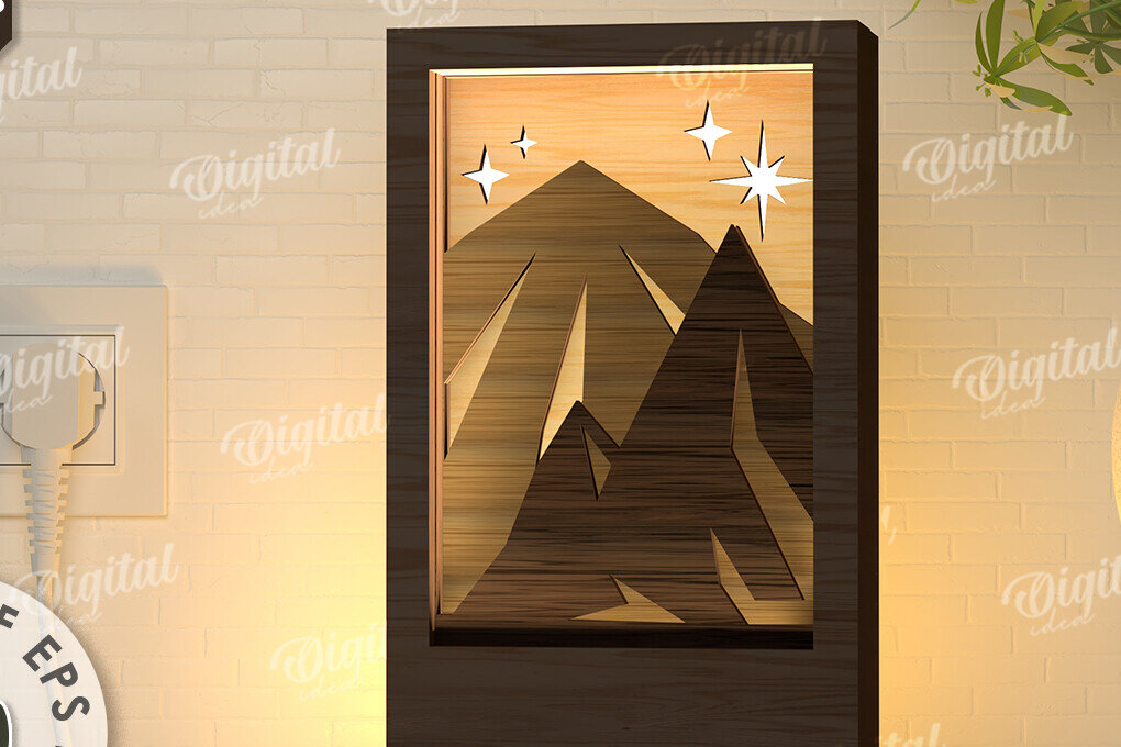 Intra απο ξύλο plywood 3mm-4mm πάχος –  κοπής με λέιζερ Led νυχτερινού παραθύρου Δίασταση  20x20 cm INTRAFABR-107961035