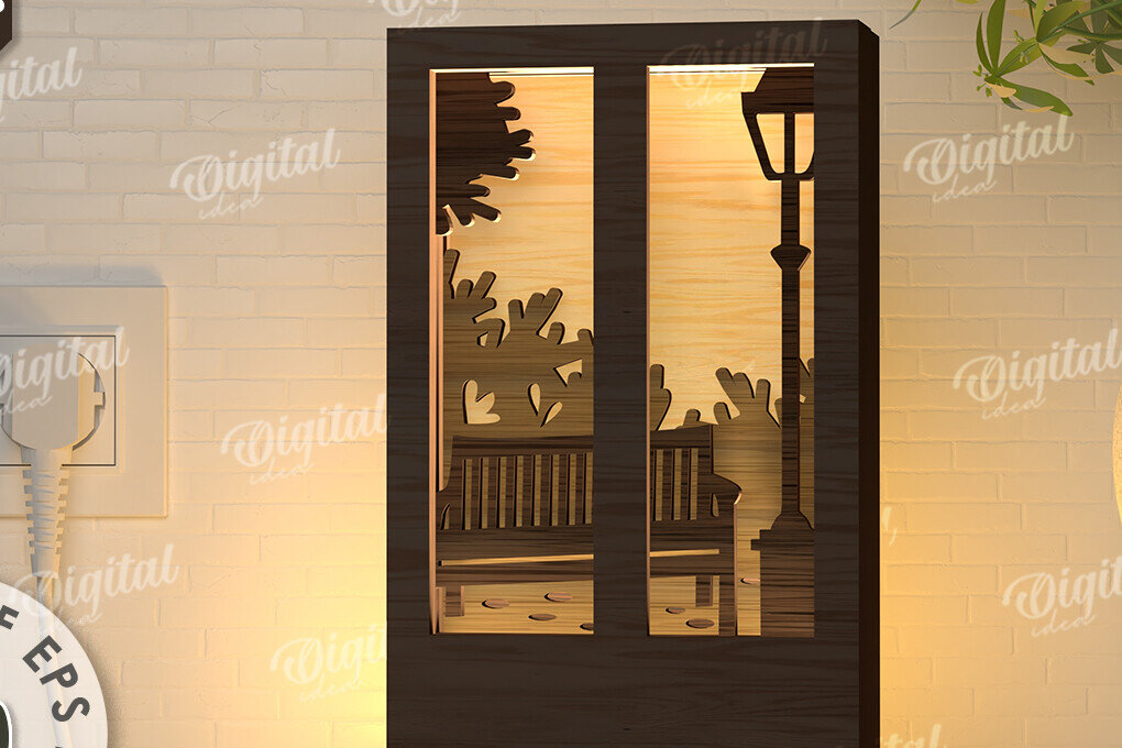 Intra απο ξύλο plywood 3mm-4mm πάχος –  κοπής με λέιζερ Led νυχτερινού παραθύρου Δίασταση  20x20 cm INTRAFABR-107960837