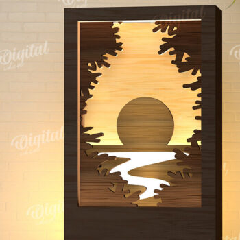 Intra απο ξύλο plywood 3mm-4mm πάχος –  κοπής με λέιζερ Led νυχτερινού παραθύρου Δίασταση  20x20 cm INTRAFABR-107960938 - Image 1