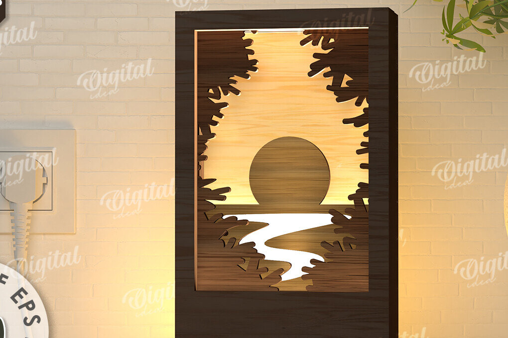 Intra απο ξύλο plywood 3mm-4mm πάχος –  κοπής με λέιζερ Led νυχτερινού παραθύρου Δίασταση  20x20 cm INTRAFABR-107960938