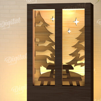 Intra απο ξύλο plywood 3mm-4mm πάχος –  κοπής με λέιζερ Led νυχτερινού παραθύρου Δίασταση  20x20 cm INTRAFABR-107960969 - Image 1