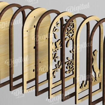 Intra απο ξύλο plywood 3mm-4mm πάχος –  κοπής με λέιζερ Led νυχτερινού παραθύρου Δίασταση  20x20 cm INTRAFABR-107960539 - Image 2