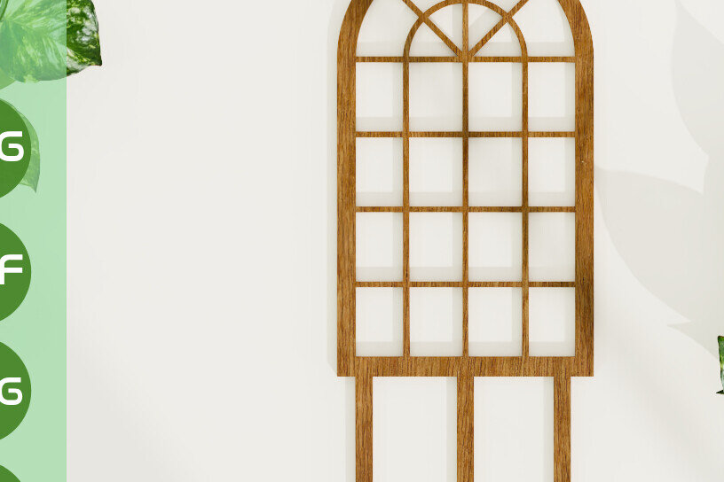 Intra απο ξύλο plywood 3mm-4mm πάχος – Καφασωτά παραθύρου για λέιζερ αναρρίχησης φυτών Δίασταση  20x20 cm INTRAFABR-98695118