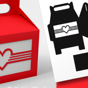 Intra απο ξύλο plywood 3mm-4mm πάχος – Παράθυρο με Heart N Stripes Gable Box Δίασταση  20x20 cm INTRAFABR-69874300