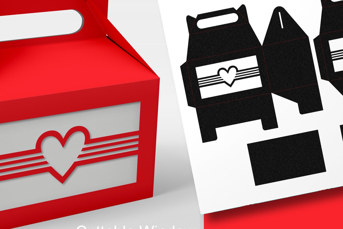 Intra απο ξύλο plywood 3mm-4mm πάχος – Παράθυρο με Heart N Stripes Gable Box Δίασταση  20x20 cm INTRAFABR-69874300