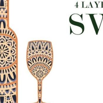 Intra απο ξύλο plywood 3mm-4mm πάχος – Μπουκάλι και ποτήρι κρασιού, Μάνταλα, Δίασταση  20x20 cm INTRAFABR-31750899 - Image 4