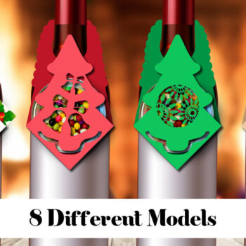 Intra απο ξύλο plywood 3mm-4mm πάχος – Πακέτο ετικετών χριστουγεννιάτικου δώρου μπουκαλιού κρασιού Δίασταση  20x20 cm INTRAFABR-81092826 - Image 1