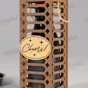 Intra απο ξύλο plywood 3mm-4mm πάχος – Κουτί δώρου μπουκαλιού κρασιού Κοπή λέιζερ Δίασταση  20x20 cm INTRAFABR-123766052