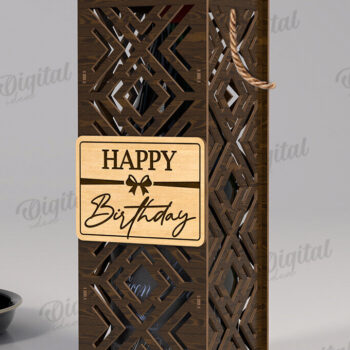 Intra απο ξύλο plywood 3mm-4mm πάχος – Κουτί δώρου μπουκαλιού κρασιού Κοπή λέιζερ Δίασταση  20x20 cm INTRAFABR-123765903 - Image 1