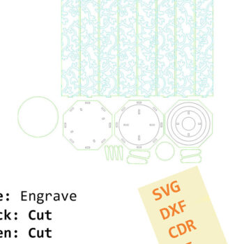 Intra απο ξύλο plywood 3mm-4mm πάχος – Κουτί κρασιού. Αρχείο κοπής με λέιζερ Δίασταση  20x20 cm INTRAFABR-88360016 - Image 8