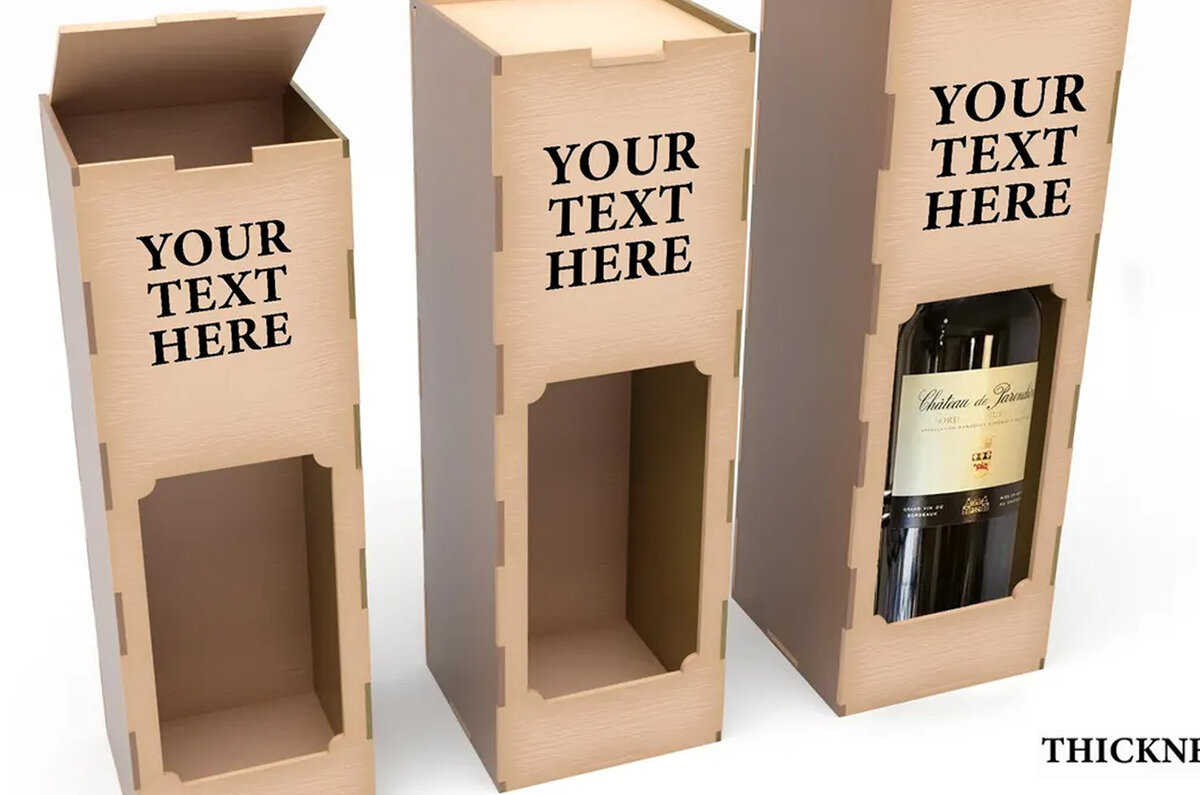 Intra απο ξύλο plywood 3mm-4mm πάχος – Κουτί κρασιού Πρότυπο κοπής με λέιζερ Κουτί δώρου Δίασταση  20x20 cm INTRAFABR-124403121
