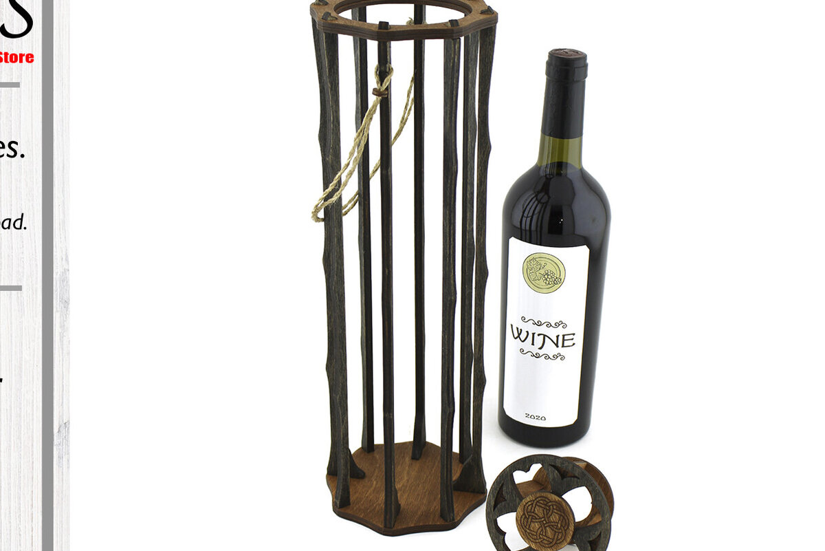 Intra απο ξύλο plywood 3mm-4mm πάχος – Αρχείο Λέιζερ Wine Box. Cdr, Dxf, Ai, Δίασταση  20x20 cm INTRAFABR-95171515