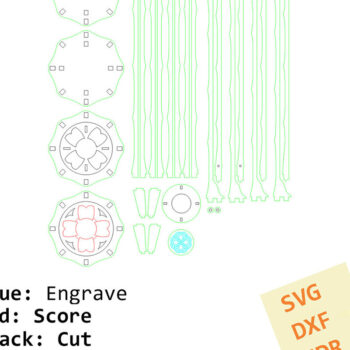 Intra απο ξύλο plywood 3mm-4mm πάχος – Αρχείο Λέιζερ Wine Box. Cdr, Dxf, Ai, Δίασταση  20x20 cm INTRAFABR-95171515 - Image 8