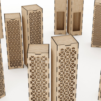 Intra απο ξύλο plywood 3mm-4mm πάχος – Κουτί κρασιού με αναποδογυρισμένο καπάκι Δίασταση 20x20 cm INTRAFABR-36812265 - Image 1