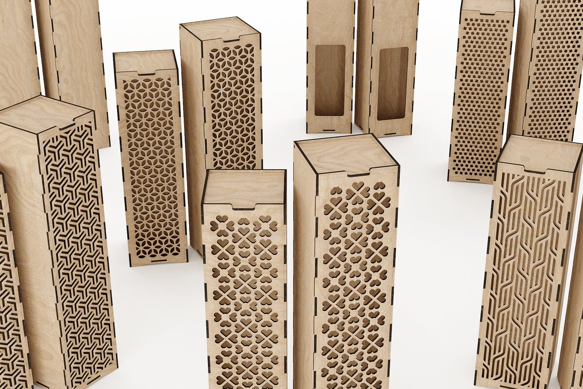 Intra απο ξύλο plywood 3mm-4mm πάχος – Κουτί κρασιού με αναποδογυρισμένο καπάκι Δίασταση  20x20 cm INTRAFABR-36812265