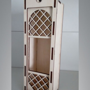 Intra απο ξύλο plywood 3mm-4mm πάχος – Κουτί κρασιού με συρόμενο καπάκι κομμένο αρχείο λέιζερ Δίασταση  20x20 cm INTRAFABR-104824014 - Image 9