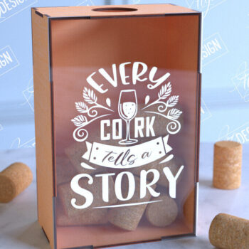 Intra απο ξύλο plywood 3mm-4mm πάχος – Κουτί από φελλό κρασιού | Κουτί με καπάκια μπουκαλιών μπύρας Δίασταση  20x20 cm INTRAFABR-99639503 - Image 1