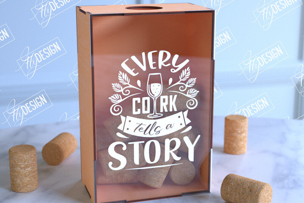 Intra απο ξύλο plywood 3mm-4mm πάχος – Κουτί από φελλό κρασιού | Κουτί με καπάκια μπουκαλιών μπύρας Δίασταση  20x20 cm INTRAFABR-99639503