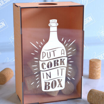 Intra απο ξύλο plywood 3mm-4mm πάχος – Κουτί από φελλό κρασιού | Κουτί με καπάκια μπουκαλιών μπύρας Δίασταση  20x20 cm INTRAFABR-99639511 - Image 1