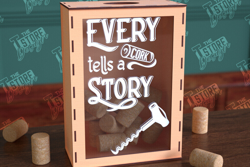 Intra απο ξύλο plywood 3mm-4mm πάχος – Κουτί από φελλό κρασιού | Κουτί με καπάκια μπουκαλιών μπύρας|CNC Δίασταση  20x20 cm INTRAFABR-99640834