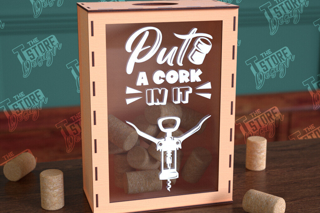 Intra απο ξύλο plywood 3mm-4mm πάχος – Κουτί από φελλό κρασιού | Κουτί με καπάκια μπουκαλιών μπύρας|CNC Δίασταση  20x20 cm INTRAFABR-99640844