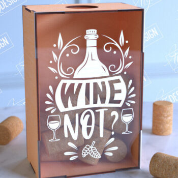 Intra απο ξύλο plywood 3mm-4mm πάχος – Πακέτο σχεδίασης με Wine Cork Box Δίασταση  20x20 cm INTRAFABR-99640865 - Image 2