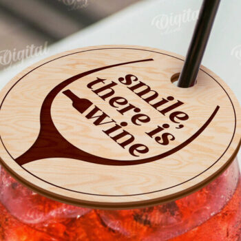 Intra απο ξύλο plywood 3mm-4mm πάχος – Κάλυμμα Wine Glass Design Cut Laser Δίασταση  40x30 cm INTRAFABR-111420261 - Image 1