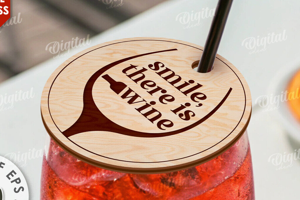 Intra απο ξύλο plywood 3mm-4mm πάχος – Κάλυμμα Wine Glass Design Cut Laser Δίασταση  40x30 cm INTRAFABR-111420261