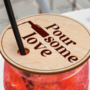 Intra απο ξύλο plywood 3mm-4mm πάχος – Κάλυμμα Wine Glass Design Cut Laser Δίασταση  40x30 cm INTRAFABR-111420043