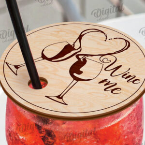 Intra απο ξύλο plywood 3mm-4mm πάχος – Κάλυμμα Wine Glass Design Cut Laser Δίασταση  40x30 cm INTRAFABR-111420073