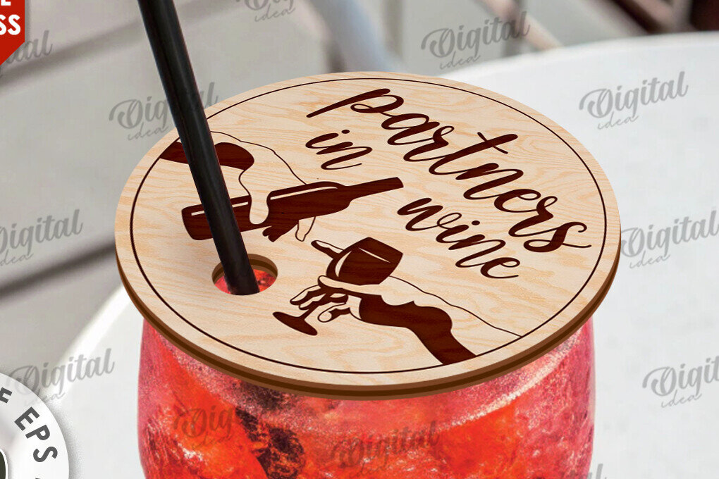 Intra απο ξύλο plywood 3mm-4mm πάχος – Κάλυμμα Wine Glass Design Cut Laser Δίασταση  40x30 cm INTRAFABR-111420111