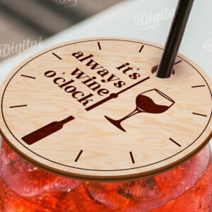 Intra απο ξύλο plywood 3mm-4mm πάχος – Κάλυμμα Wine Glass Design Cut Laser Δίασταση  40x30 cm INTRAFABR-111420239