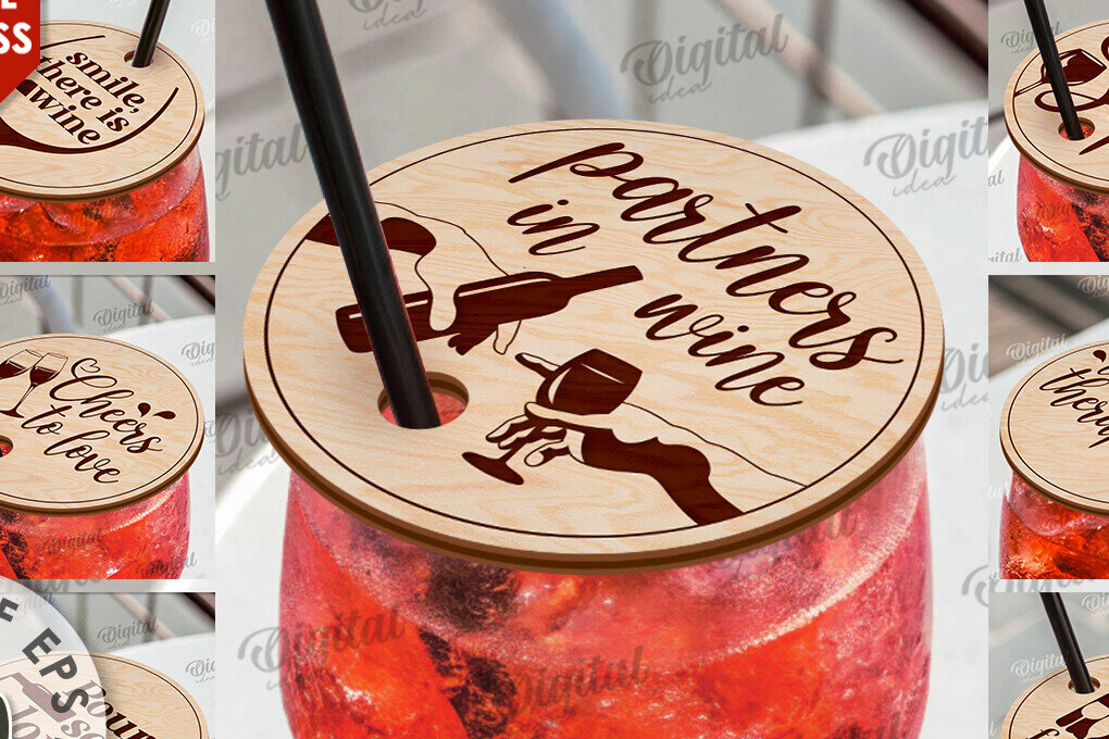 Intra απο ξύλο plywood 3mm-4mm πάχος – Καλύμματα ποτηριών κρασιού Δέσμη κοπής με λέιζερ Δίασταση  20x20 cm INTRAFABR-111421275