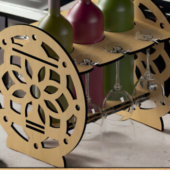 Intra απο ξύλο plywood 3mm-4mm πάχος – Κομψή βάση επίδειξης θήκης ποτηριού κρασιού Δίασταση  20x20 cm INTRAFABR-92300573 - Image 1