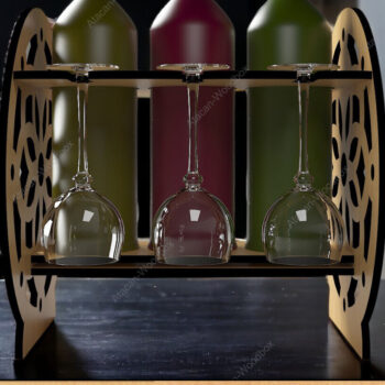 Intra απο ξύλο plywood 3mm-4mm πάχος – Κομψή βάση επίδειξης θήκης ποτηριού κρασιού Δίασταση  20x20 cm INTRAFABR-92300573 - Image 2